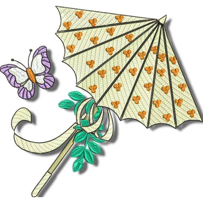 Umbrella's machine embroidery