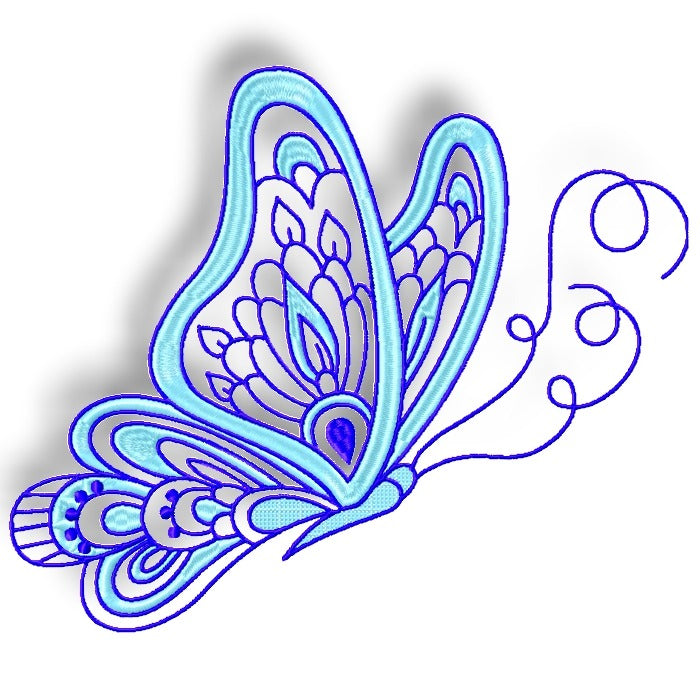Blue Butterflies Line Work