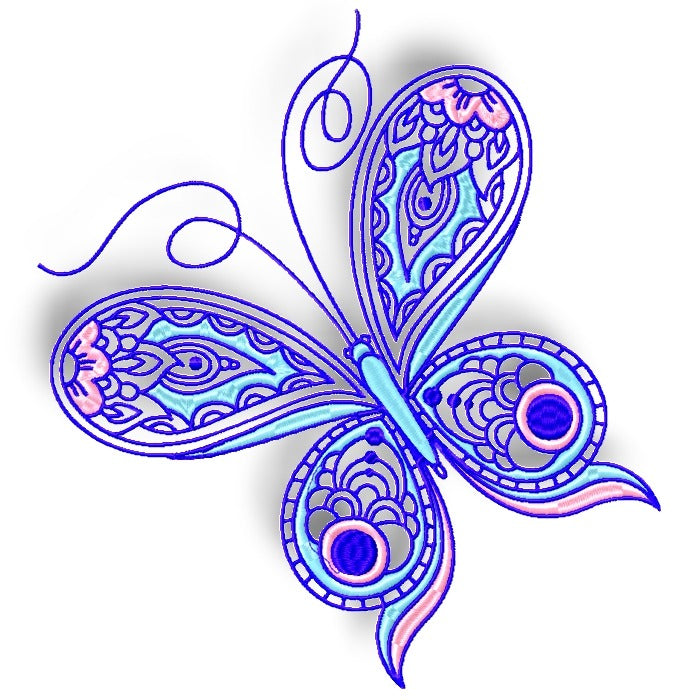 Blue Butterflies Line Work