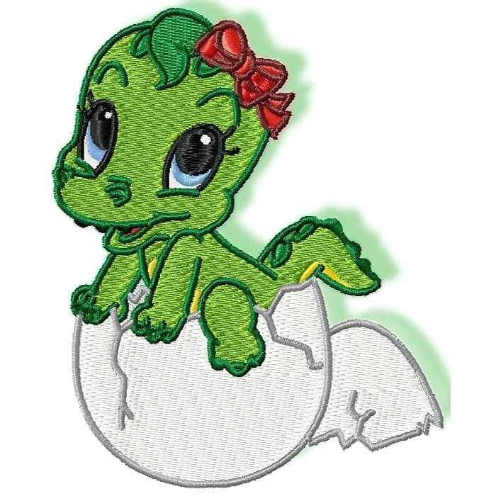 Cute Crocodile machine embroidery