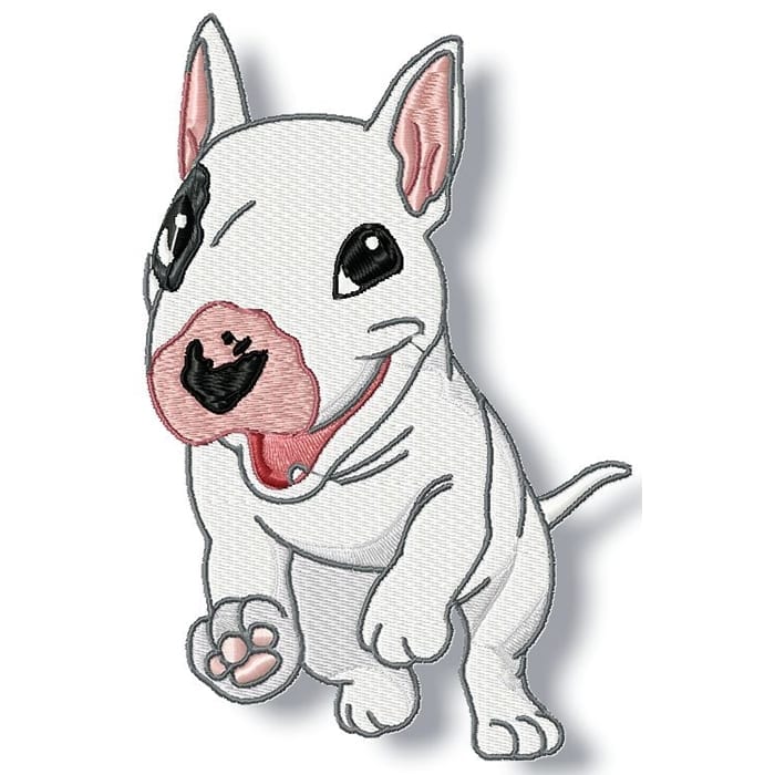 Cute Baby English Bullterrier machine embroidery