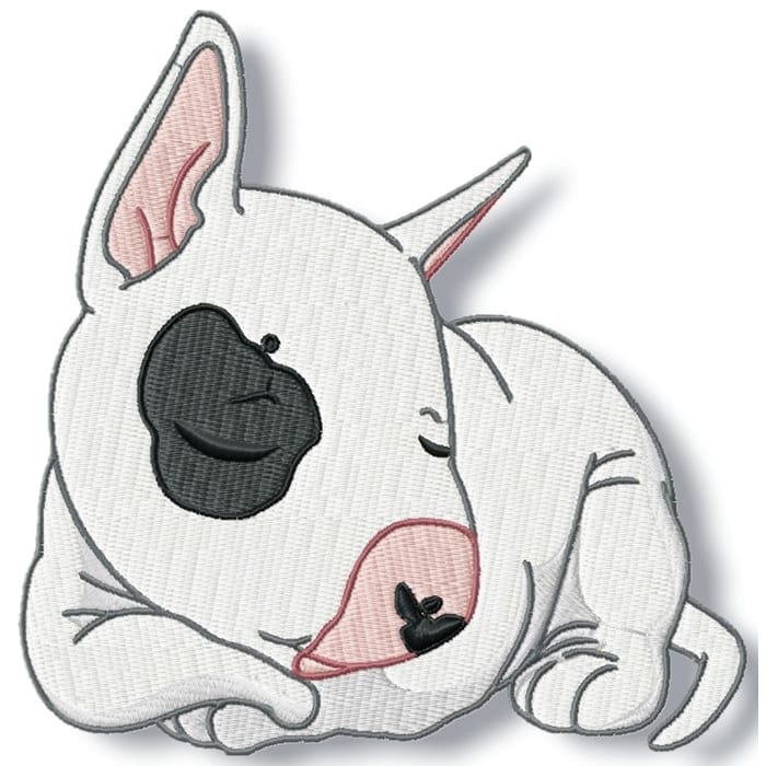 Cute Baby English Bull terrier machine embroidery