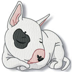 Cute Baby English Bull terrier machine embroidery