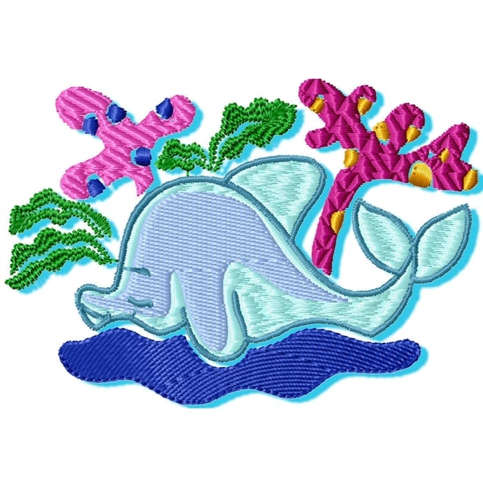 Baby Dolphin machine embroidery