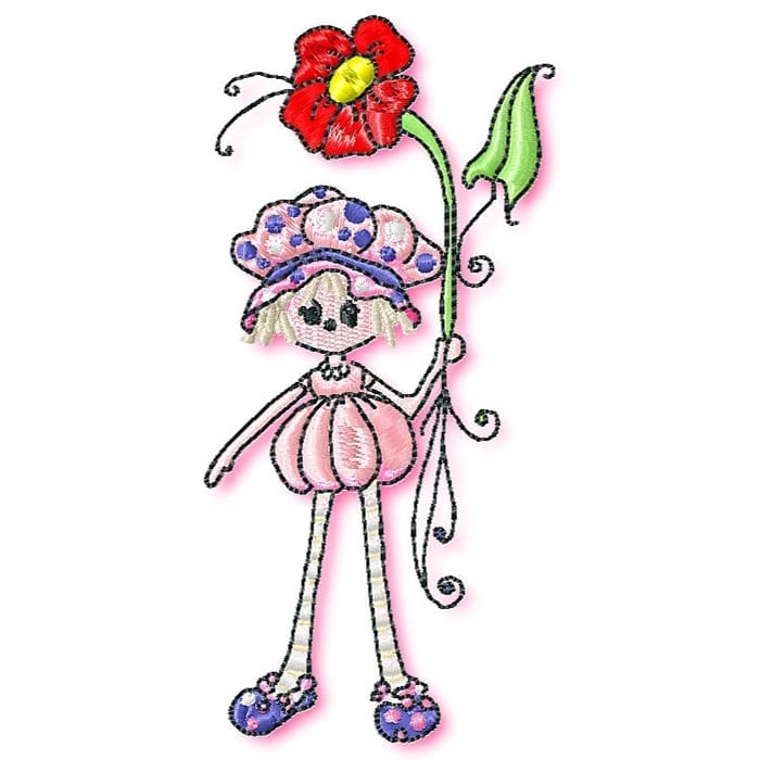 Flowy Flower Girl Machine Embroidery