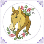 Horses profile blocks machine embroidery