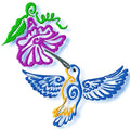 Hummingbird and Flowers