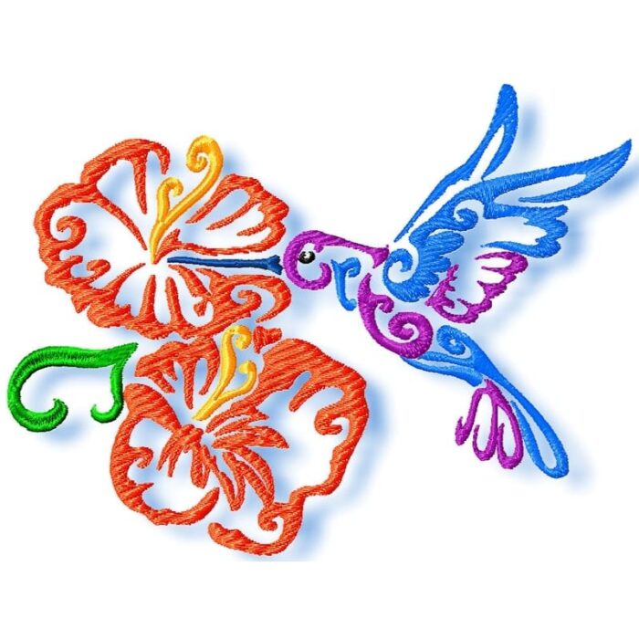 Hummingbird and Flowers