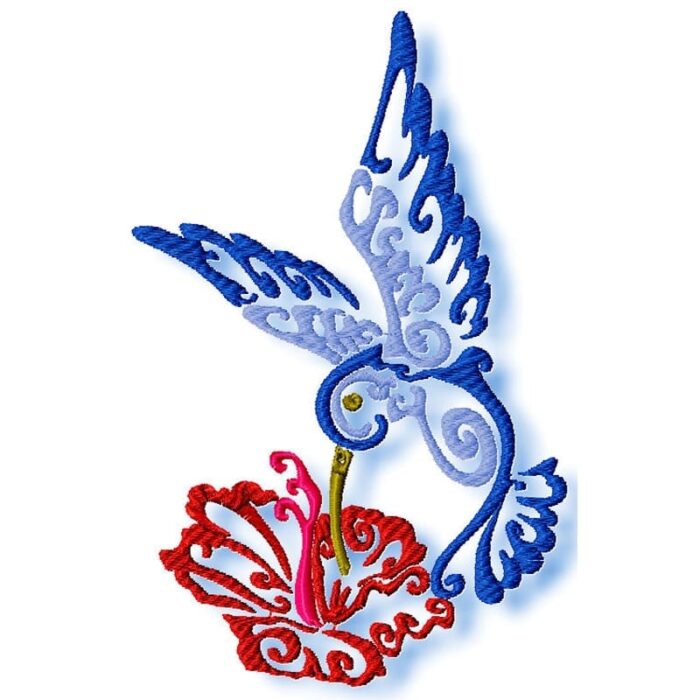 Hummingbird and Flowers