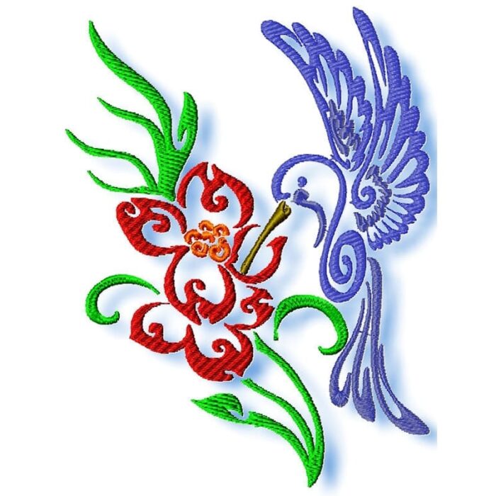 Hummingbird and Flowers