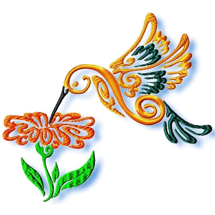 Hummingbird and Flowers