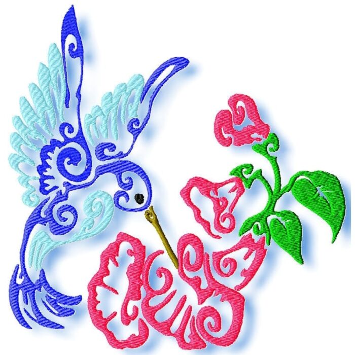 Hummingbird and Flowers
