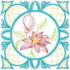 Colour Line Floral Blocks machine embroidery
