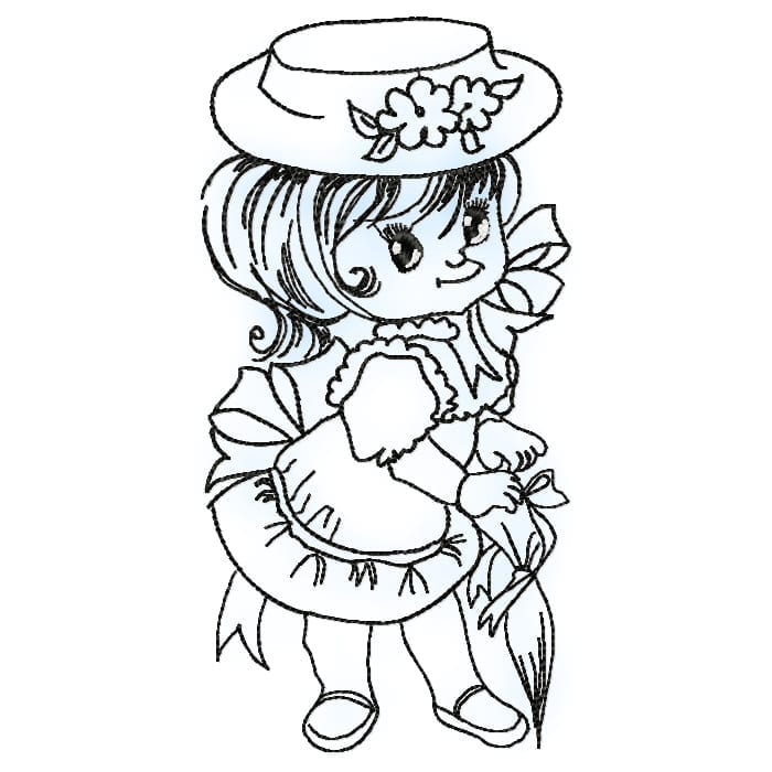 Vintage Girl Line Work