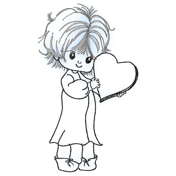 Vintage Girl Line Work
