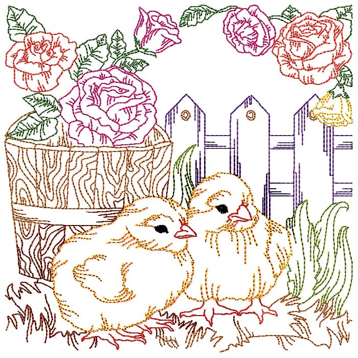 On The Farm Colour linework 1