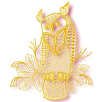 owl patterned machine embroidery