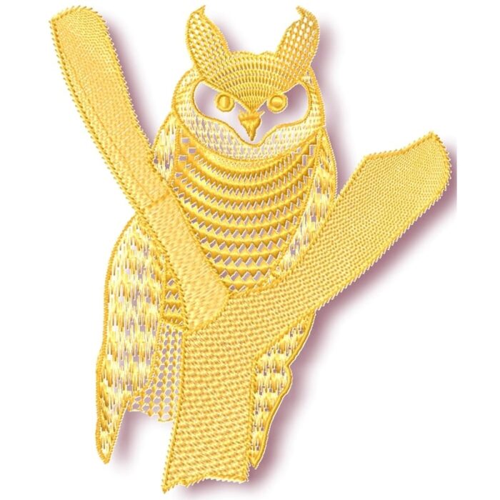 owl patterned machine embroidery