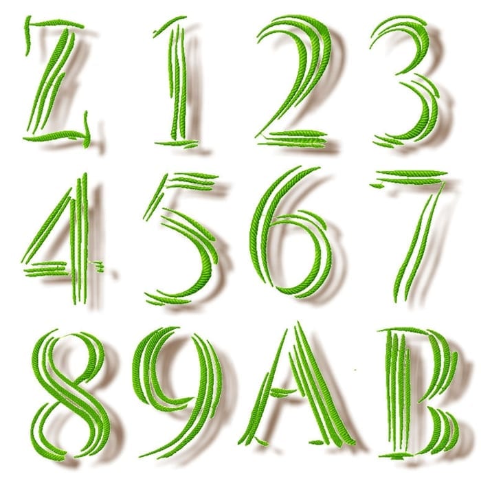 Stripe Alphabet With Numbers
