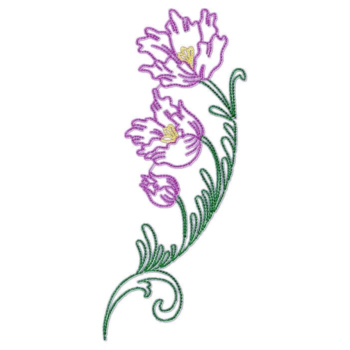 Paradise Flowers Machine embroidery