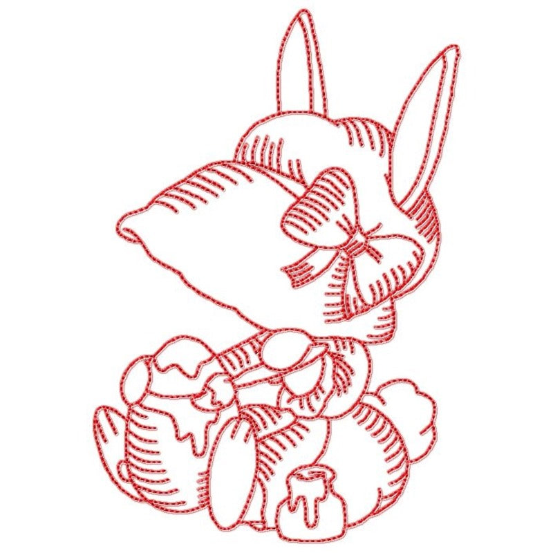 Red Work Easter Fun