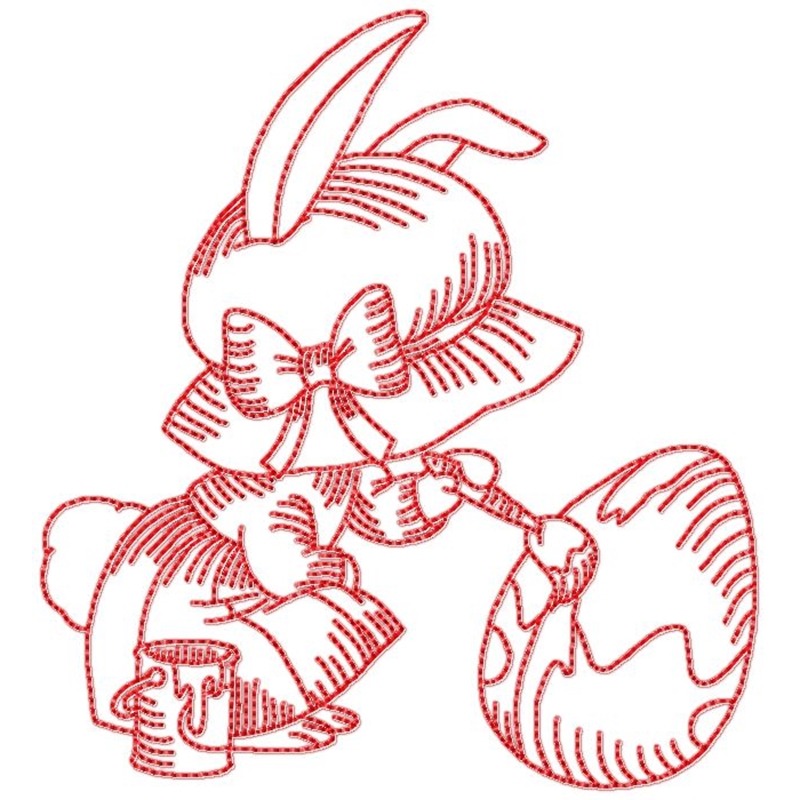 Red Work Easter Fun