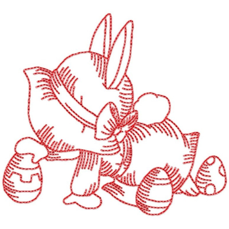 Red Work Easter Fun