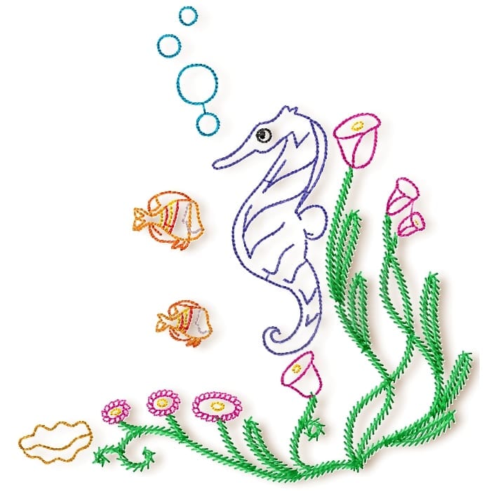 Colour line Sea Horses