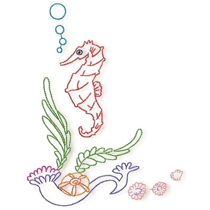 Colour line Sea Horses