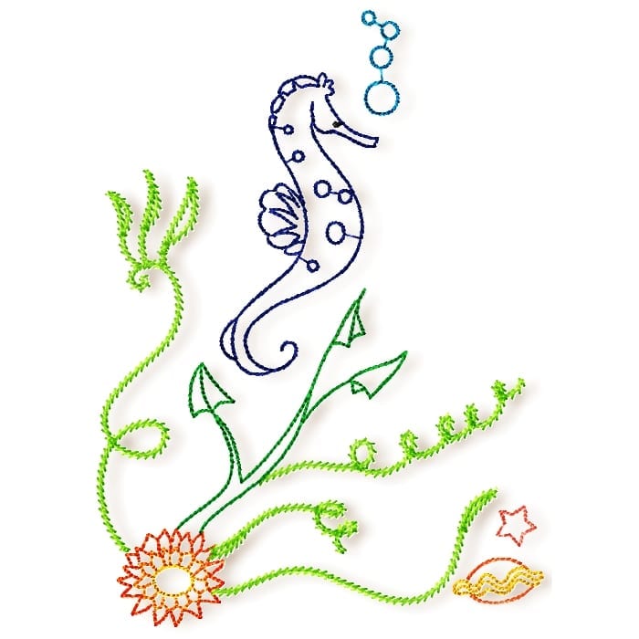 Colour line Sea Horses