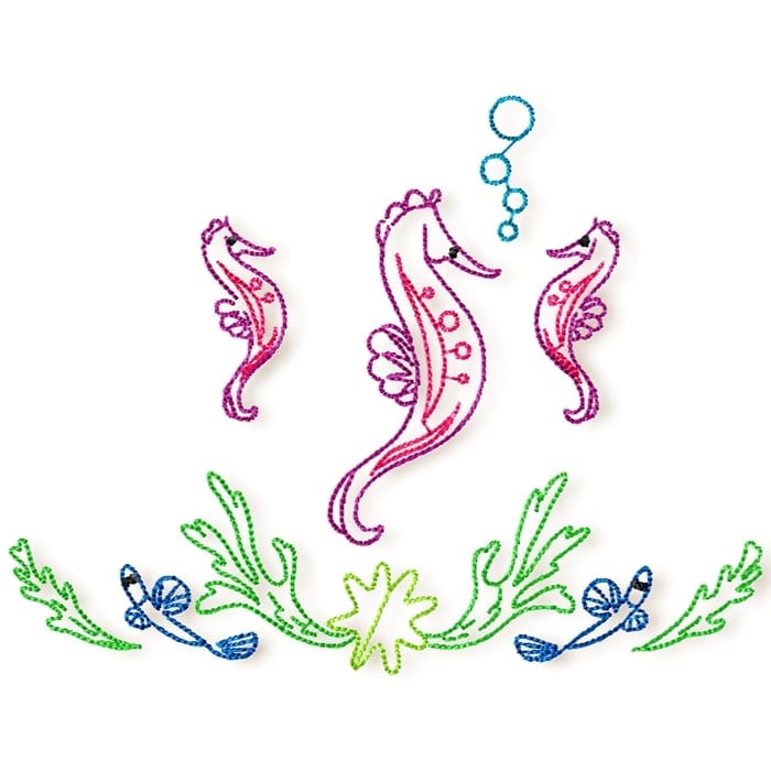 Colour line Sea Horses
