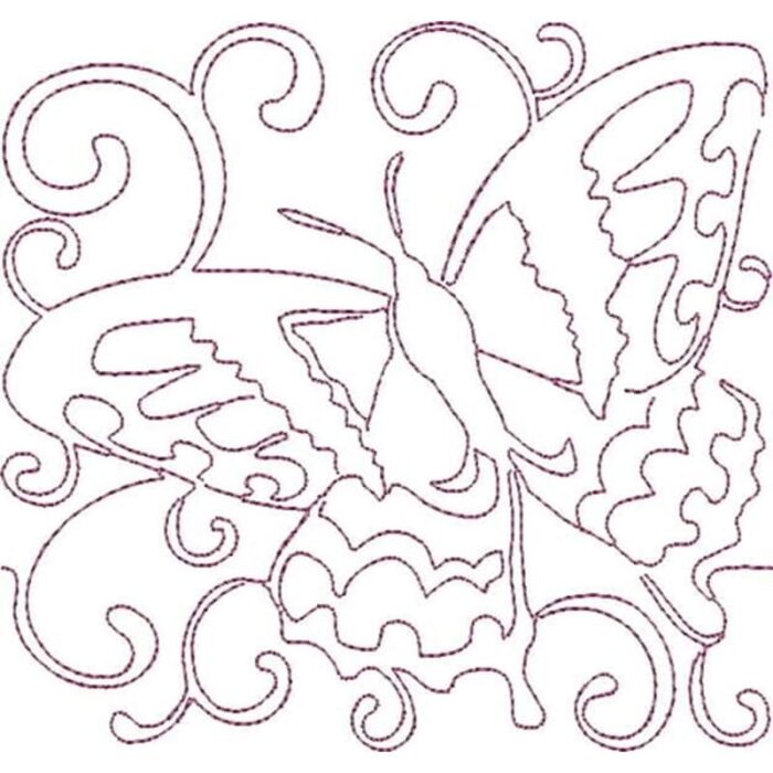 Stipple Butterflies machine embroidery