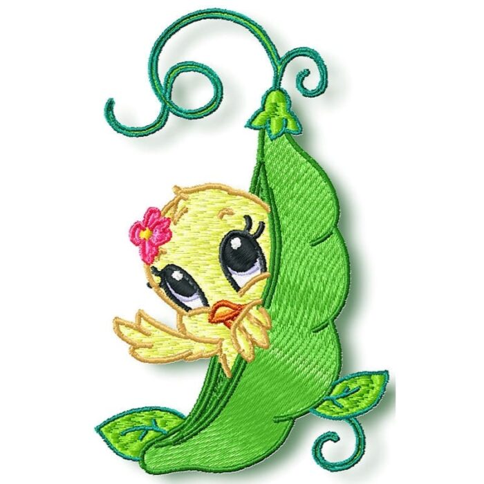 Sweetpea Birdie machine embroidery