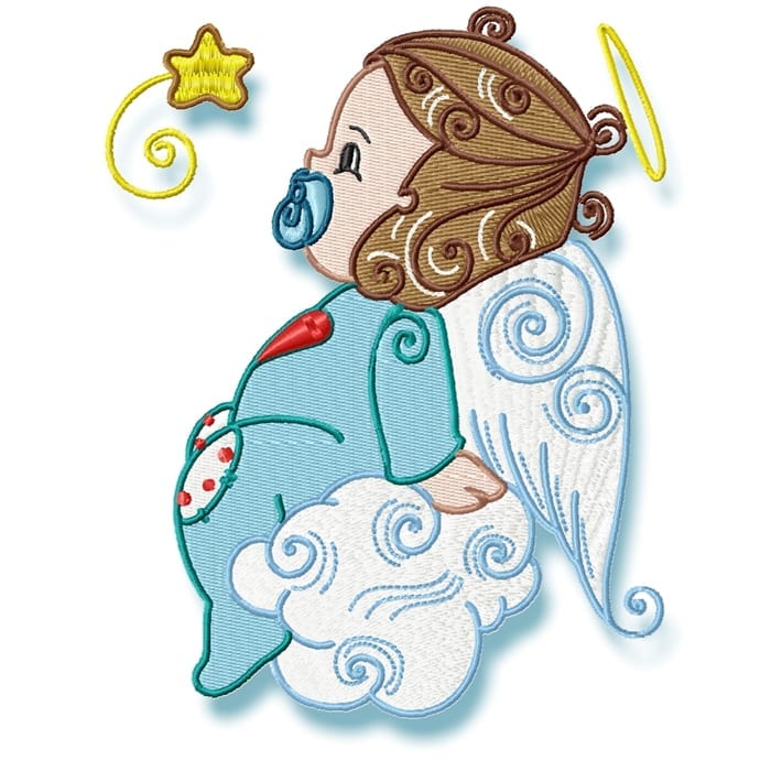 Swirly Baby Boy Angels