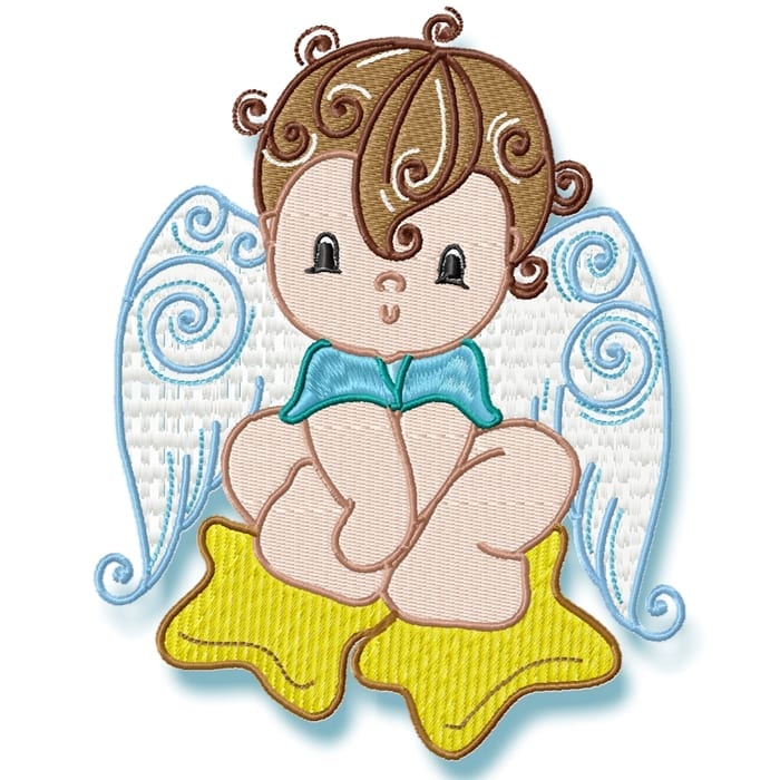Swirly Baby Boy Angels