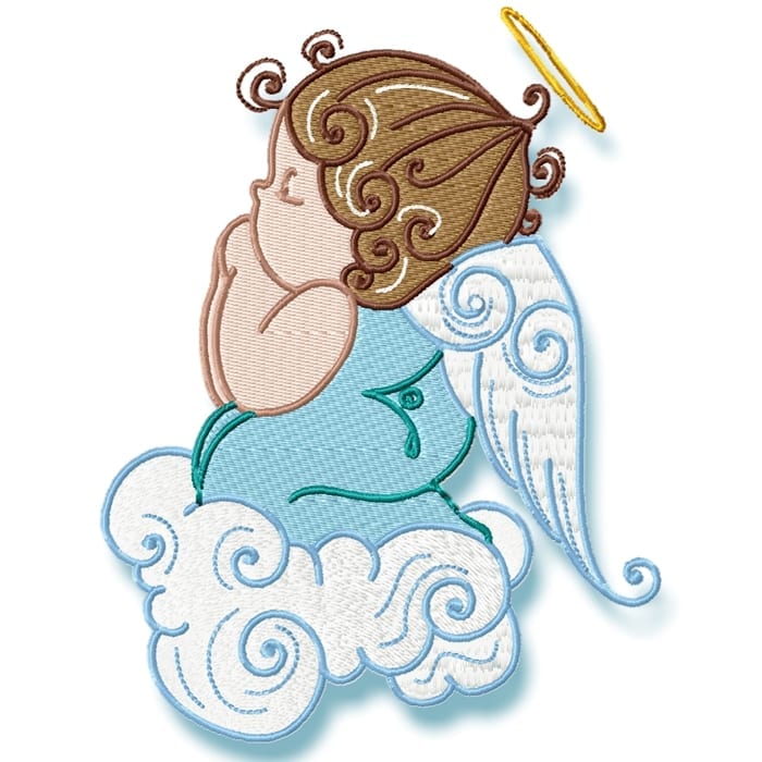 Swirly Baby Boy Angels
