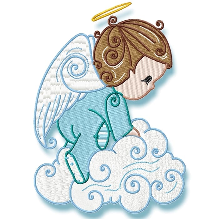 Swirly Baby Boy Angels