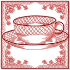 Tea Cups Redwork
