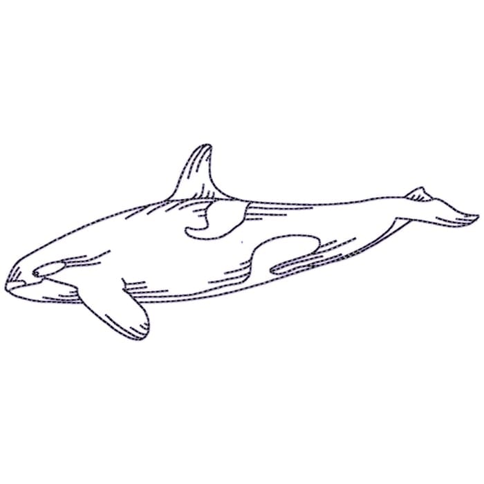 Whales Linework machine embroidery