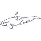 Whales Linework machine embroidery
