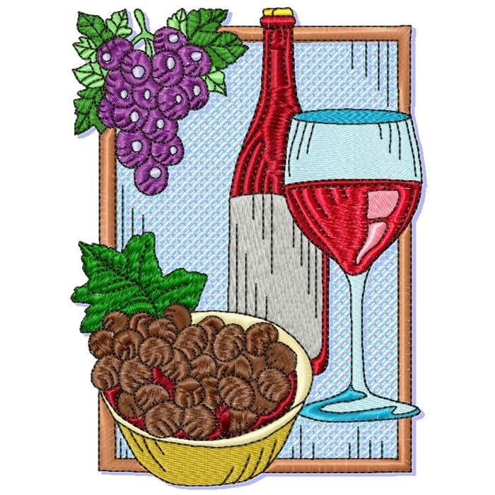 Wine Lovers machine embroidery