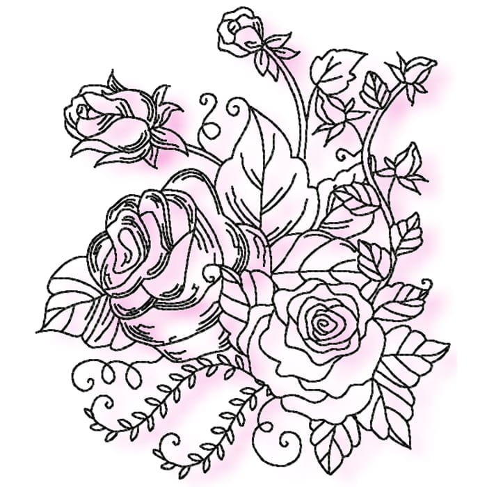 Wonder rose Machine embroidery