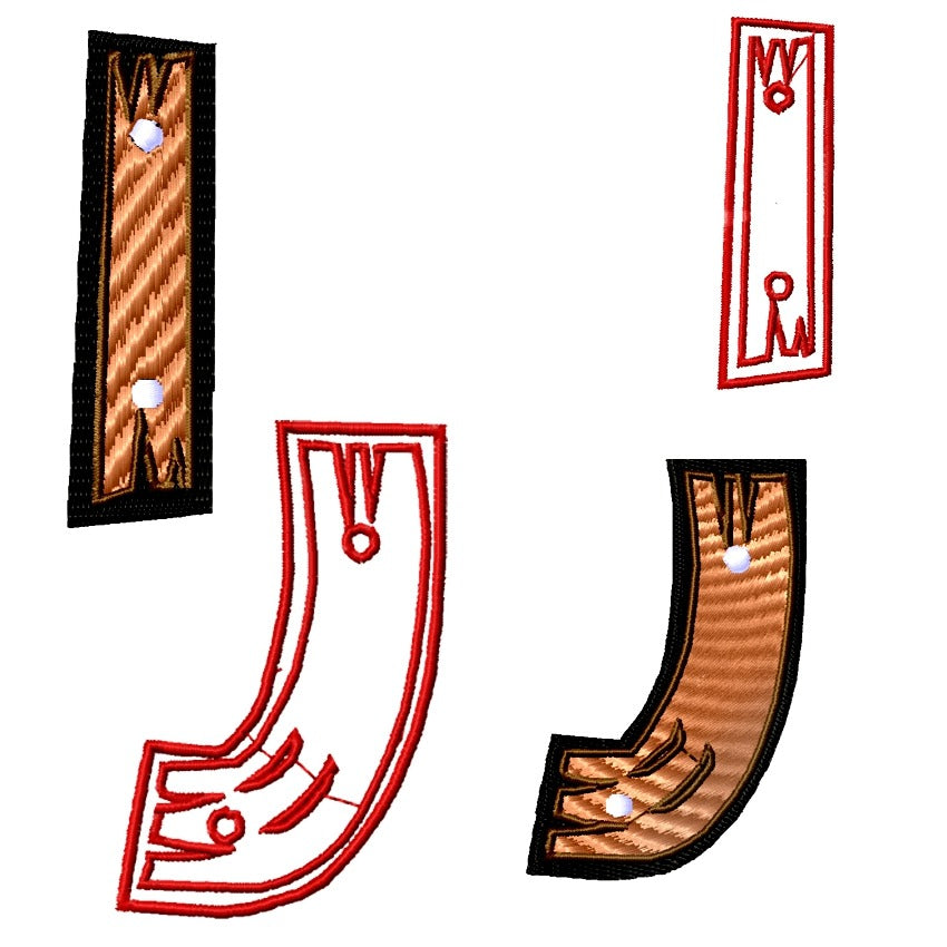 Wooden Alphabet I J